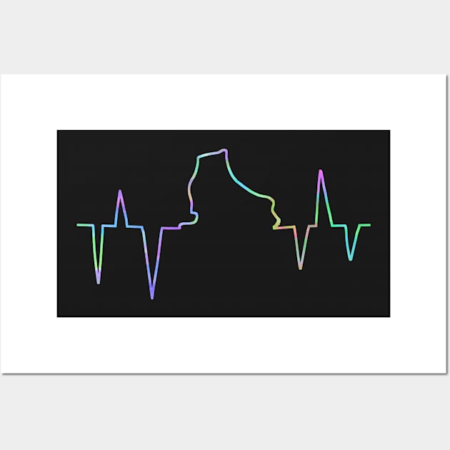 Neon ice skate heartbeat Wall Art by Becky-Marie